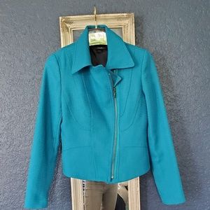 TAHARI Moto Jacket, turquise color